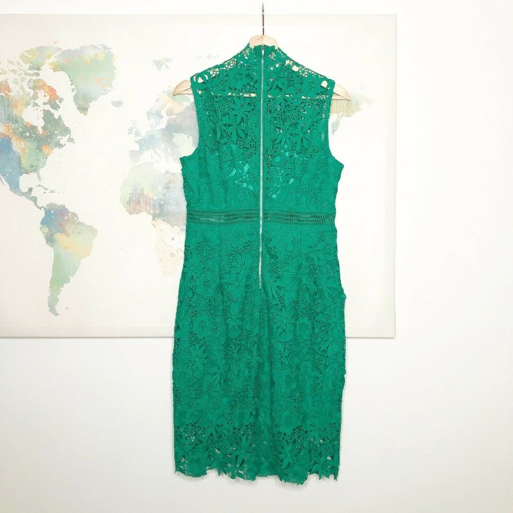Bardot Size 8 Dress Lace Sheath High Neckline - Picture 8 of 11